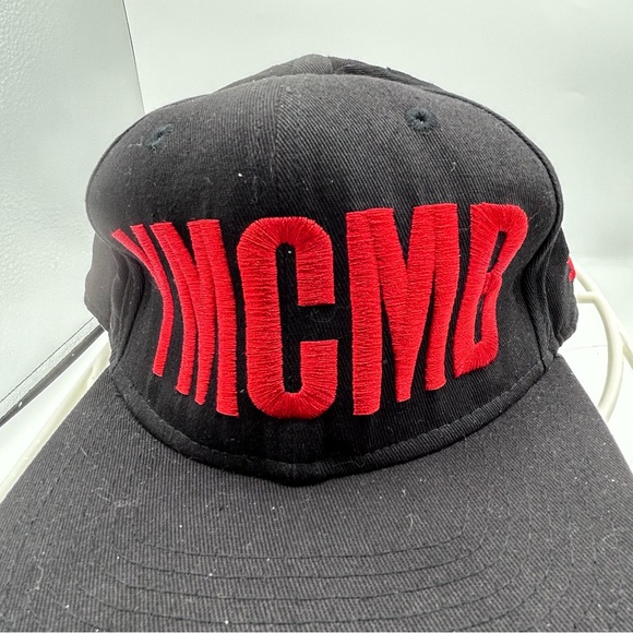 Black Snapback Hat with Red YMCMB Embroidery on front. - Picture 3 of 5